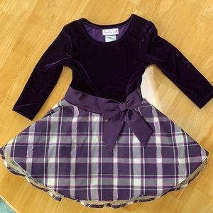 3T Purple Velvet holiday dress
